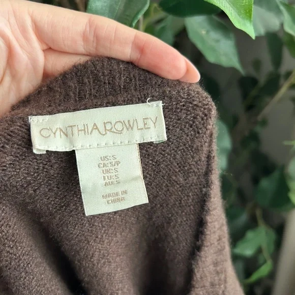 Cynthia Rowley Brown Ruffle Hem Cardigan Sweater - Picture 5 of 8